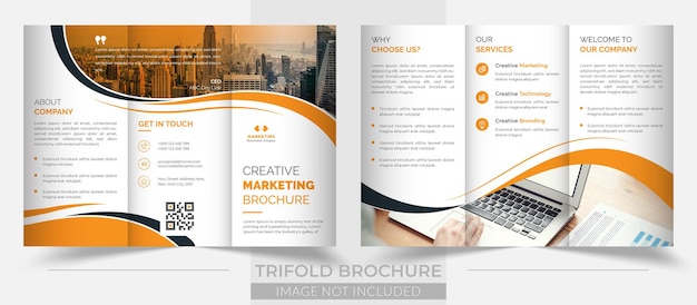 Professional clean business trifold brochure design