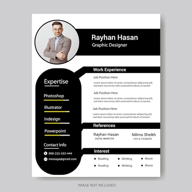 Professional clean and minimal resume or cv template