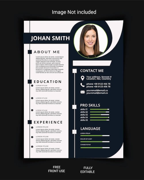 Professional clean and modern resume or cv  design