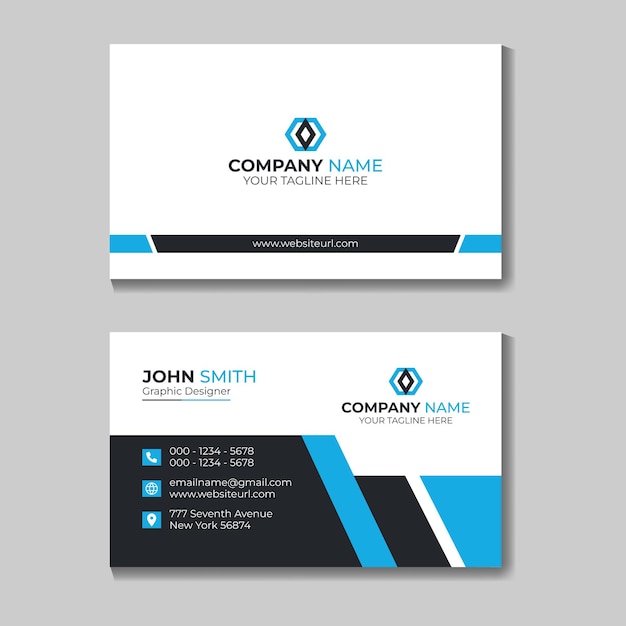 Professional clean style modern minimal business card design template Free Vector