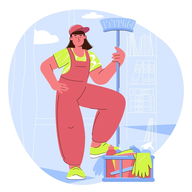 Vector professional cleaning characters