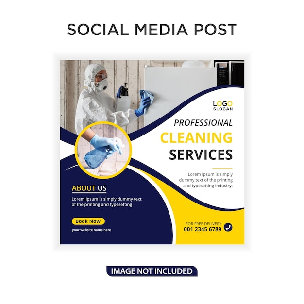 Professional cleaning services ads banner template