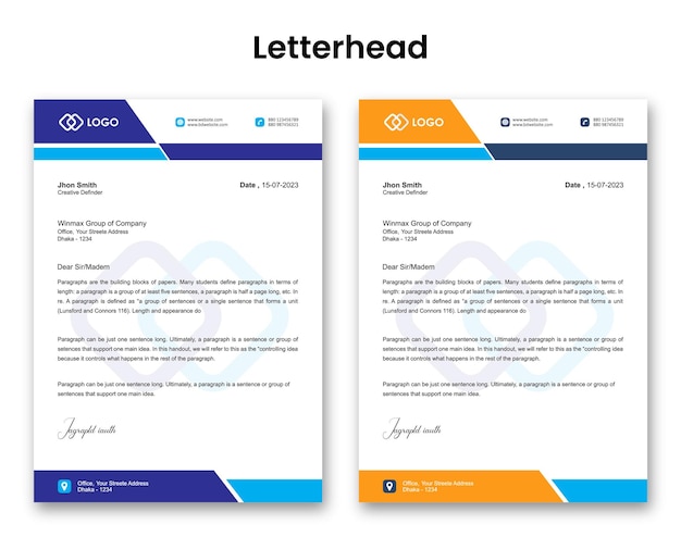Professional Company Letterhead Design