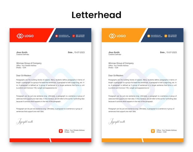 Professional Company Letterhead Design