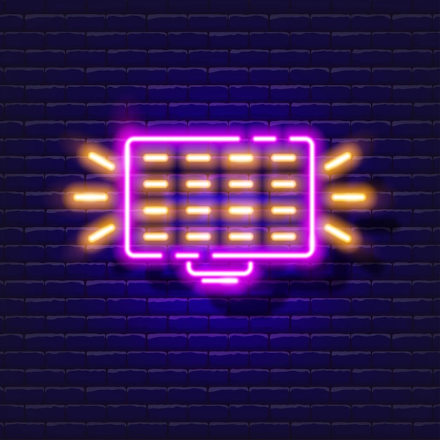 Vector professional constant light neon icon continuous led light photo and video concept vector illustration for design website decoration online store