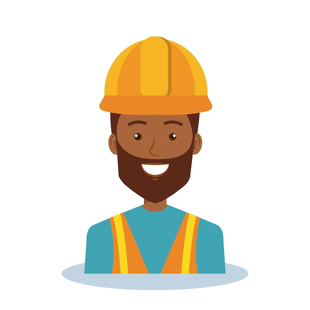 professional construction man character vector illustration design