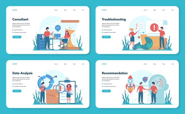 Профессиональный консалтинговый веб-баннер или набор целевой страницы