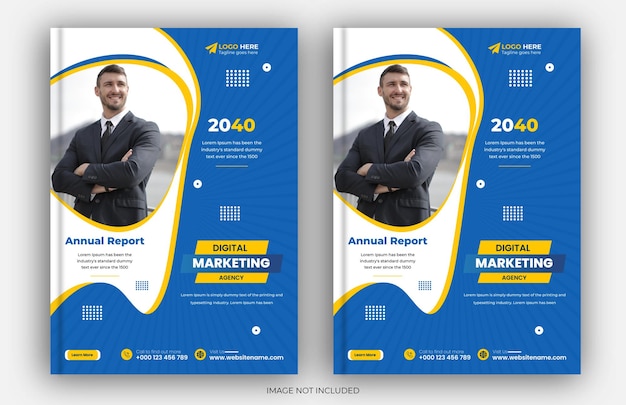 Professional corporate book cover and annual report cover design template