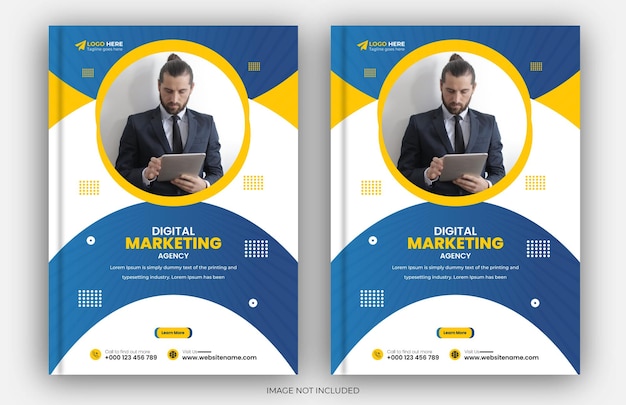 Professional corporate book cover and annual report cover design template