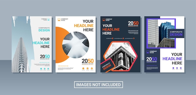 プロフェッショナルな企業のブックカバー コレクション テンプレート