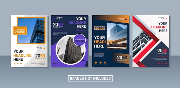 プロフェッショナルな企業のブックカバー コレクション テンプレート