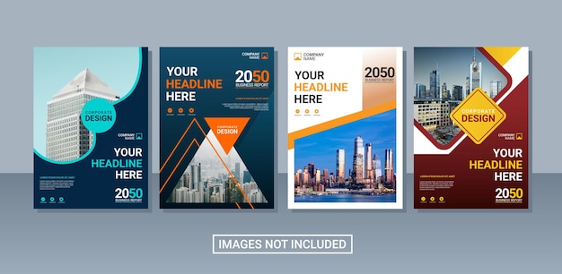 Professional corporate book cover collection template