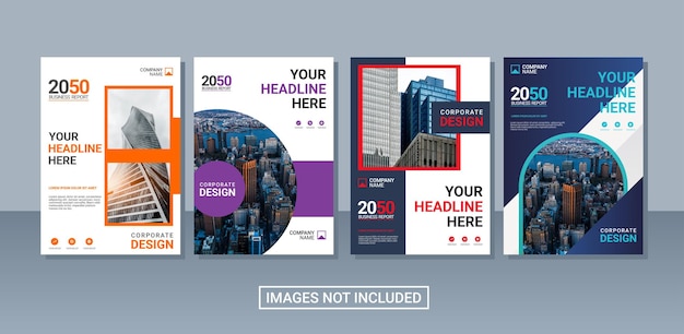 Vector professional corporate book cover collection template