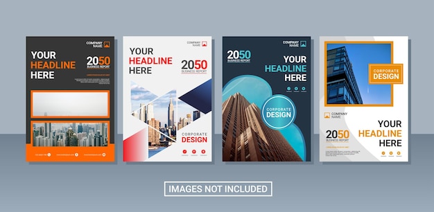 Professional corporate book cover collection template