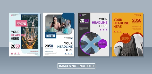 プロフェッショナルな企業のブックカバー コレクション テンプレート