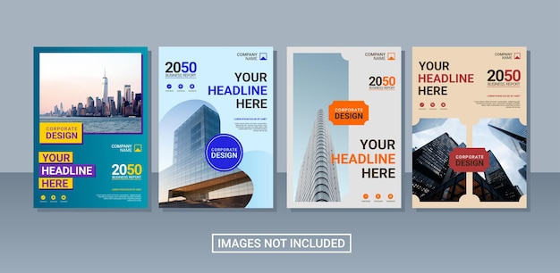 Professional corporate book cover collection template