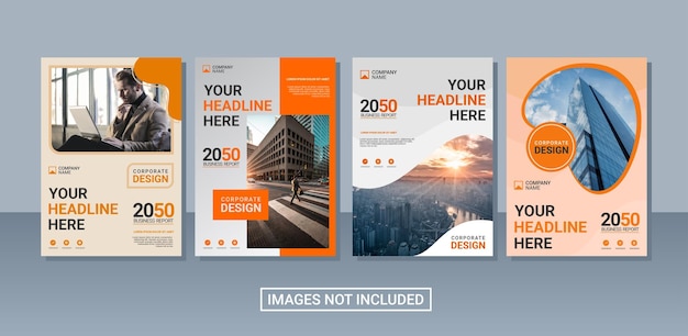 Professional corporate book cover collection template