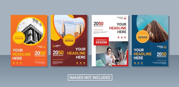 Professional corporate book cover collection template