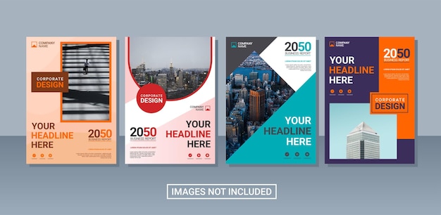 Professional corporate book cover collection template