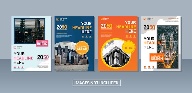 Professional corporate book cover collection template