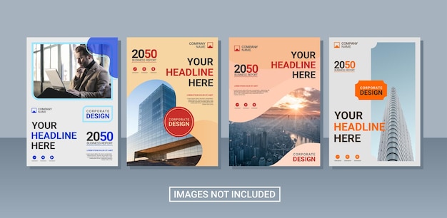 Professional corporate book cover collection template