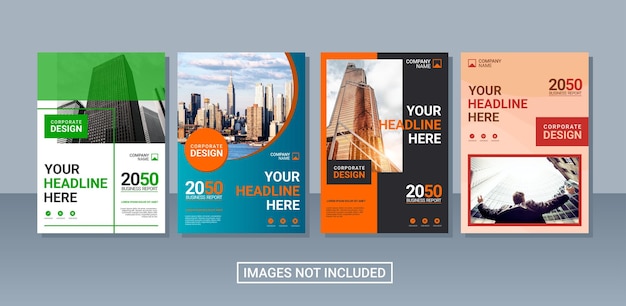 Professional corporate book cover collection template