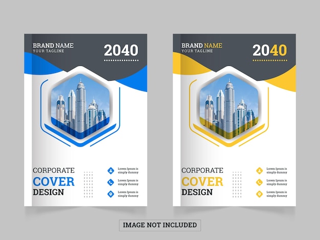 Professional corporate book cover design template a4