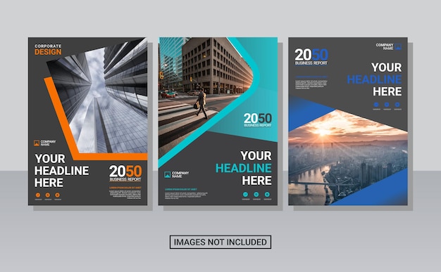 Professional corporate book cover set template