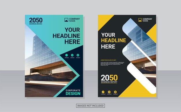 ベクトル プロフェッショナルな企業ブックカバーのテンプレート