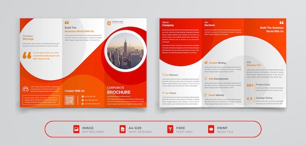 Professional corporate business agency modern and multipurpose creative consultant tirfold brochure