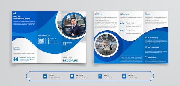 Brochure tirfold di agenzia di business aziendale professionale moderna e multiuso consulente creativo