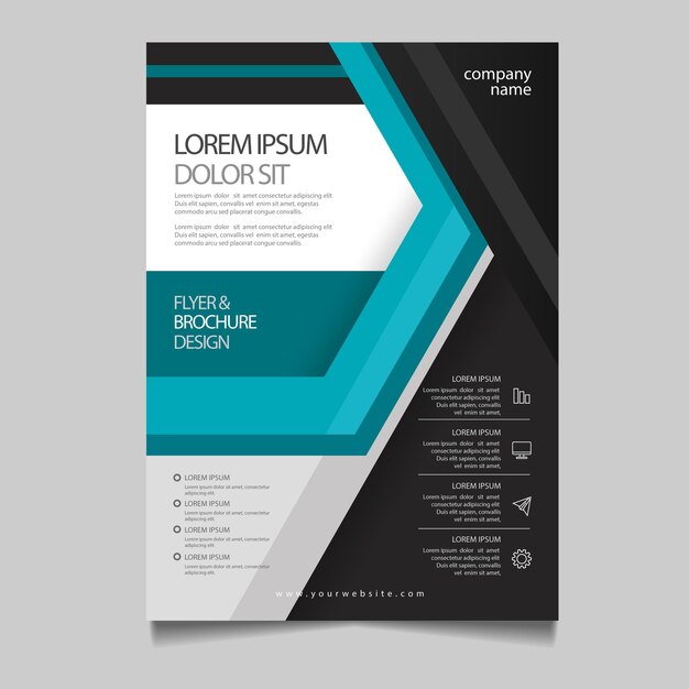 Vettore professional corporate business flyer poster brochure abstract template design vector elegante