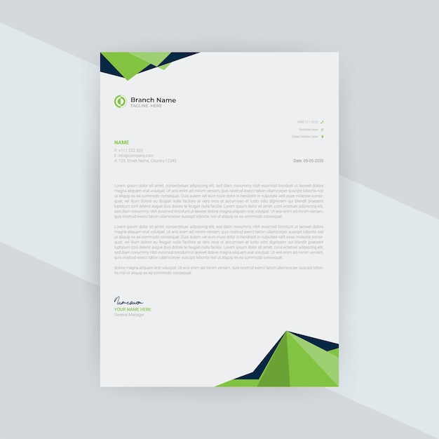 Professional Corporate Business Letterhead Design Template Premium vector