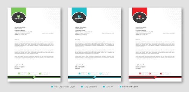 Professional corporate business letterhead design template