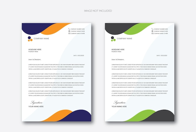 Professional corporate business letterhead design vector template set