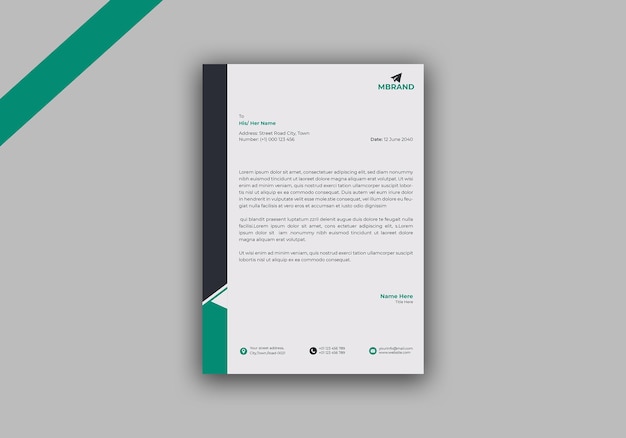 Professional corporate business letterhead template design vector