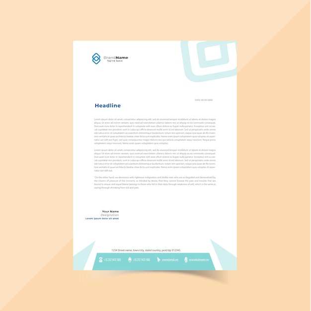 professional corporate business letterhead vector template. simple and clean print ready design