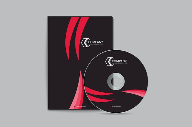 Design professionale della copertina del dvd di colore rosso aziendale