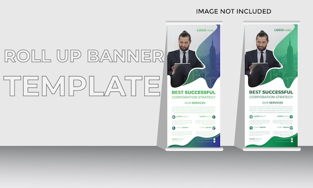 Modello di progettazione banner roll up professionale per aziende e aziende