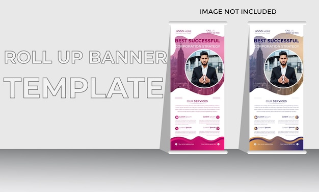 Professional corporate and business roll up banner design template