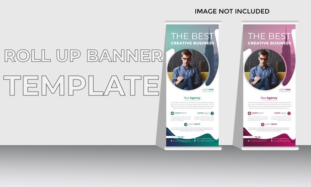 Modello di progettazione banner roll up professionale per aziende e aziende