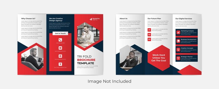 Vector professional corporate business trifold brochure template design