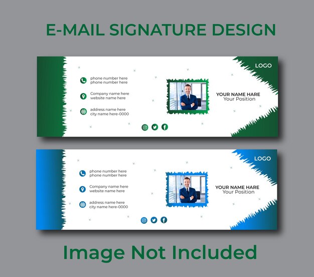 Vettore design professionale della firma e-mail aziendale