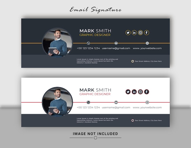 Professional corporate email signature or email footer design template