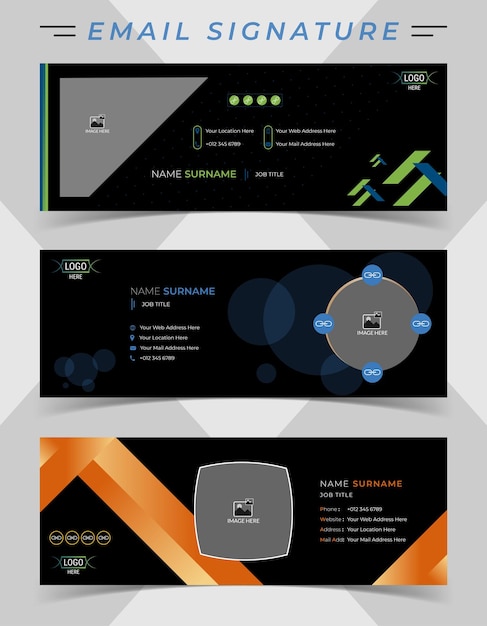 Вектор Профессиональный макет векторного шаблона подписи корпоративной электронной почты в минимальном стиле
