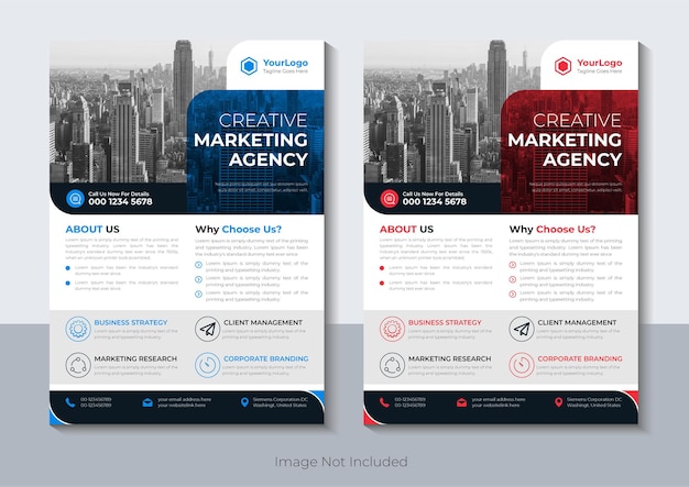 Professional corporate flyer design, business flyer template, premium vector