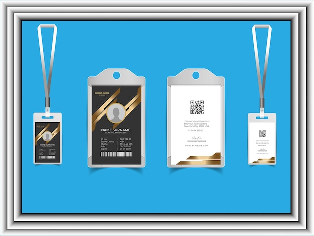 professional corporate id card template clean id card design with realistic mock up