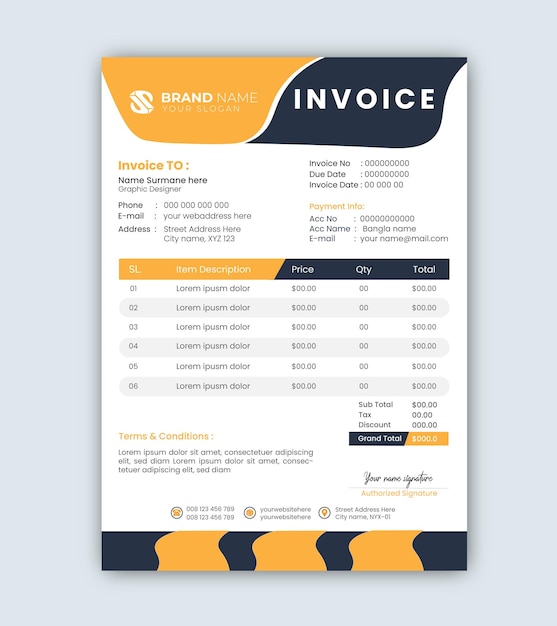 Professional Corporate invoice template