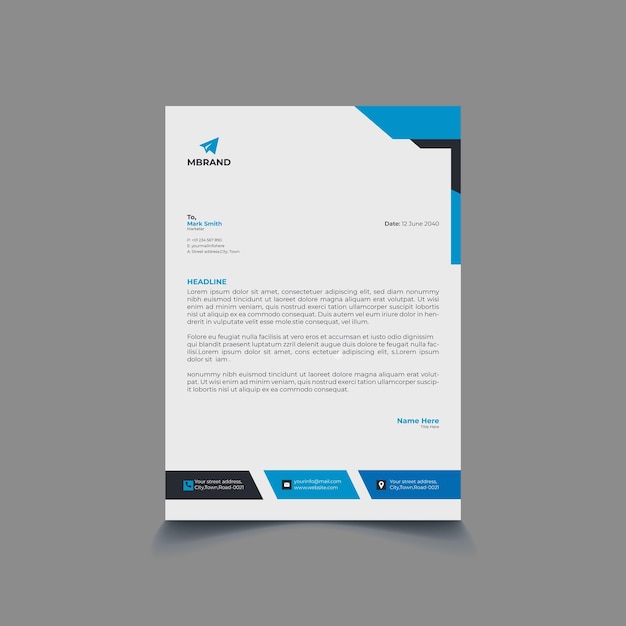 Professional corporate letterhead template design vector