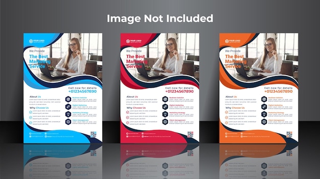 Professional corporate marketing flyer design template for making business promotion Premium Vector
